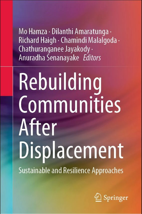Cover of the book "Rebuilding Communities After Displacement - Sustainable and Resilience Approaches"